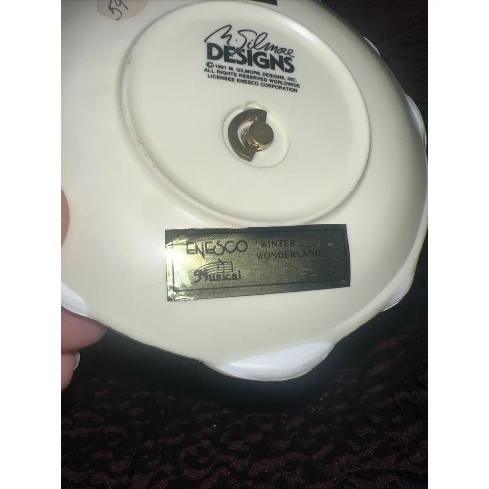 Enesco M. Gilmore designs, winter wonderland, mini musical music box‎ Mice Sled